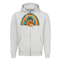 Dove Grey Rainbow Thankful with Gemstone Zipper Hoodie - texasbilliewilder