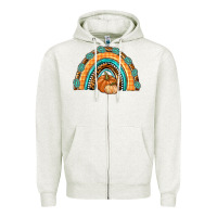 Oatmeal Heather Rainbow Thankful with Gemstone Zipper Hoodie - texasbilliewilder