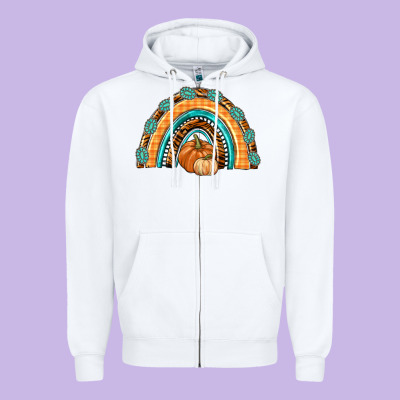 Rainbow Thankful With Gemstone Zipper Hoodie Designed By Texasbilliewilder
