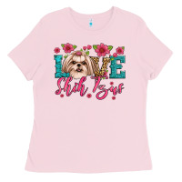 Bubblegum Pink love shih tzus Ladies Tee - JahusDesignShop