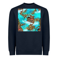 Mama Bear Hunting Fish With Leopard Seamless Pattern Heavyweight Sweatshirt | Teevron