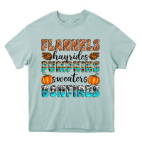 Flannels Hayrides Pumpkins Sweaters Bonfires Heavy Core Tee | Teevron