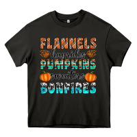 Asphalt Flannels Hayrides Pumpkins Sweaters Bonfires Heavy Core Tee - Artiststas