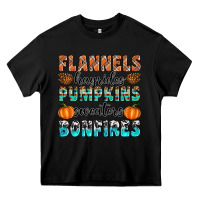 Black Flannels Hayrides Pumpkins Sweaters Bonfires Heavy Core Tee - Artiststas