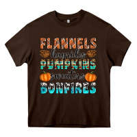 Chocolate Brown Flannels Hayrides Pumpkins Sweaters Bonfires Heavy Core Tee - Artiststas