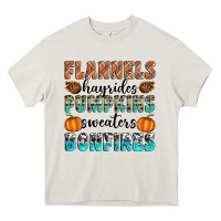 Cream Flannels Hayrides Pumpkins Sweaters Bonfires Heavy Core Tee - Artiststas