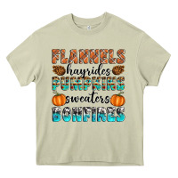 Mossy Flannels Hayrides Pumpkins Sweaters Bonfires Heavy Core Tee - Artiststas