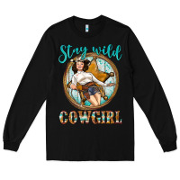 Black Western Stay Wild Cowgirl Long Sleeve Tee - BundleAndBundleShop