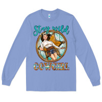 Colony Blue Western Stay Wild Cowgirl Long Sleeve Tee - BundleAndBundleShop