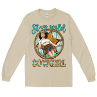 Mushroom Western Stay Wild Cowgirl Long Sleeve Tee - BundleAndBundleShop