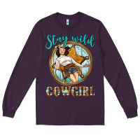 Plum Western Stay Wild Cowgirl Long Sleeve Tee - BundleAndBundleShop