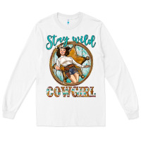 White Western Stay Wild Cowgirl Long Sleeve Tee - BundleAndBundleShop