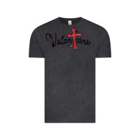 Vintage Black valentine cross glitter Vintage Tee - MaliasSmallBusiness