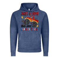 Vintage Denim just a boy who loves monster trucks Vintage Hoodie - MaliasSmallBusiness