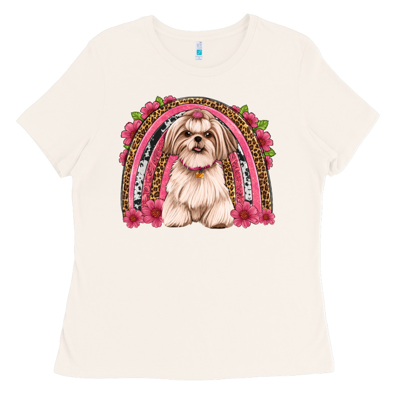 Shih Tzu Floral Rainbow Ladies Tee by JahusDesignShop | Teevron
