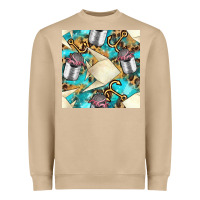 Mushroom Paper Fish And Canned With Anchor Seamless Pattern Pbs Heavyweight Sweatshirt - BundleAndBundleShop