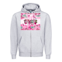 Heather Grey Breast Cancer Teacher Zipper Hoodie - NancyCooperArtShop