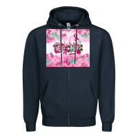Navy Breast Cancer Teacher Zipper Hoodie - NancyCooperArtShop