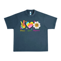 Midnight Navy peace love happiness Urban Heavy Tee - NancyCooperArtShop