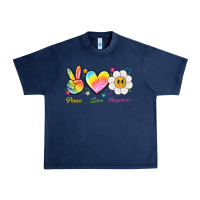 Navy peace love happiness Urban Heavy Tee - NancyCooperArtShop