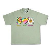Oil Green peace love happiness Urban Heavy Tee - NancyCooperArtShop