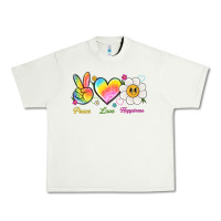 Pistachio peace love happiness Urban Heavy Tee - NancyCooperArtShop