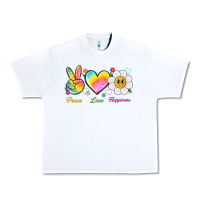 White peace love happiness Urban Heavy Tee - NancyCooperArtShop