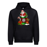 Black Christmas Santa Claus Coffee Cup Urban Hoodie - FaDigitalArtStudio