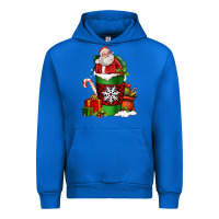 Cobalt Christmas Santa Claus Coffee Cup Urban Hoodie - FaDigitalArtStudio