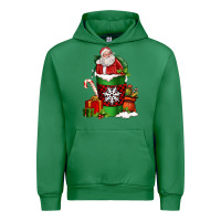 Emerald Christmas Santa Claus Coffee Cup Urban Hoodie - FaDigitalArtStudio