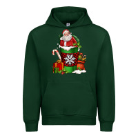 Forest Green Christmas Santa Claus Coffee Cup Urban Hoodie - FaDigitalArtStudio