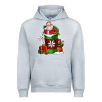 Heather Grey Christmas Santa Claus Coffee Cup Urban Hoodie - FaDigitalArtStudio