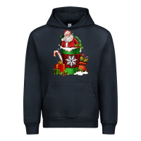 Navy Christmas Santa Claus Coffee Cup Urban Hoodie - FaDigitalArtStudio