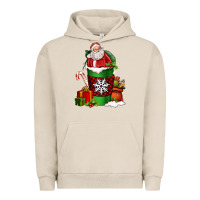 Pigment French Oak Christmas Santa Claus Coffee Cup Urban Hoodie - FaDigitalArtStudio