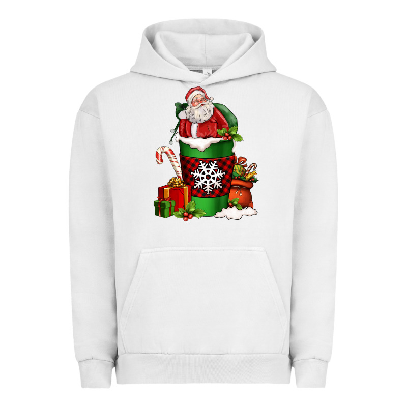 Christmas Santa Claus Coffee Cup Urban Hoodie by FaDigitalArtStudio | Teevron