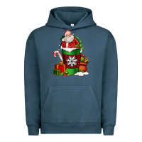 Pigment Midnight Navy Christmas Santa Claus Coffee Cup Urban Hoodie - FaDigitalArtStudio