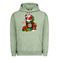 Pigment Oil Green Christmas Santa Claus Coffee Cup Urban Hoodie - FaDigitalArtStudio