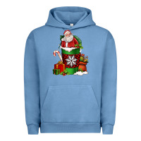 Pigment Pebble Blue Christmas Santa Claus Coffee Cup Urban Hoodie - FaDigitalArtStudio