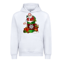 White Christmas Santa Claus Coffee Cup Urban Hoodie - FaDigitalArtStudio