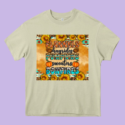 Flannes Hayrides Sweaters Bonfires Heavy Core Tee Designed By Artiststas