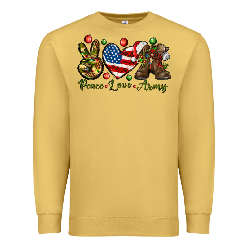 Peace Love Army Christmas 4th Of July Premium Sweatshirt by HowdyJamesFarm | Teevron