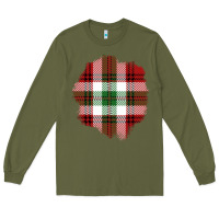 Christmas Tartan Patch Long Sleeve Tee | Teevron