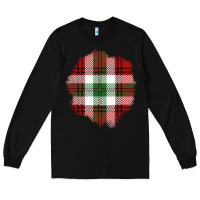 Black Christmas Tartan Patch Long Sleeve Tee - BundleAndBundleShop