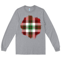 Heather Grey Christmas Tartan Patch Long Sleeve Tee - BundleAndBundleShop