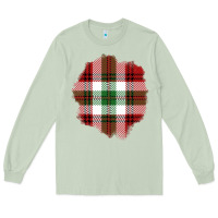 Matcha Christmas Tartan Patch Long Sleeve Tee - BundleAndBundleShop