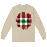Mushroom Christmas Tartan Patch Long Sleeve Tee - BundleAndBundleShop