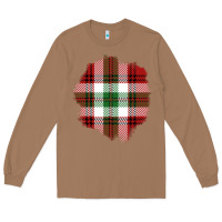 Toasted Coconut Christmas Tartan Patch Long Sleeve Tee - BundleAndBundleShop