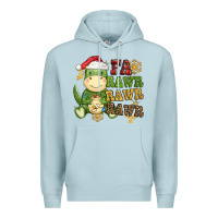 Blue Mist watercolor t rex fa rawr rawr rawr christmas Premium Hoodie - CowGirlArtShop