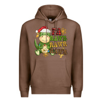 Chestnut watercolor t rex fa rawr rawr rawr christmas Premium Hoodie - CowGirlArtShop