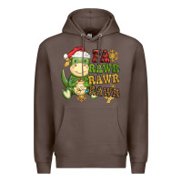 Coffee watercolor t rex fa rawr rawr rawr christmas Premium Hoodie - CowGirlArtShop